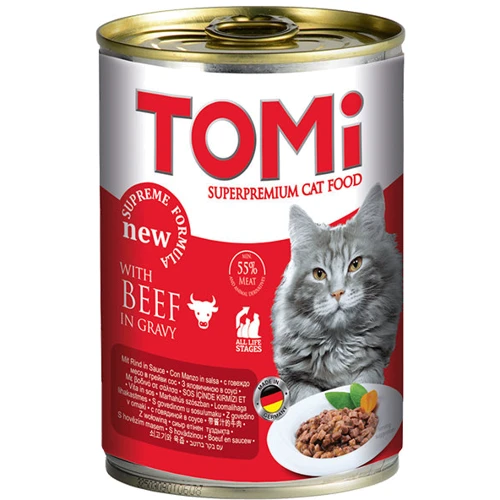 Влажный корм для кошек TOMi Говядина 400 г