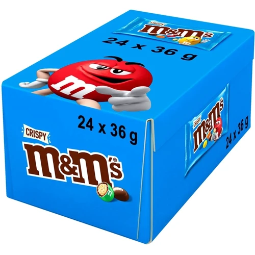 Упаковка драже M&M's Crispy з рисовими кульками в молочному шоколаді 24х36 г (УП5000159542814): Країна виробник Франция