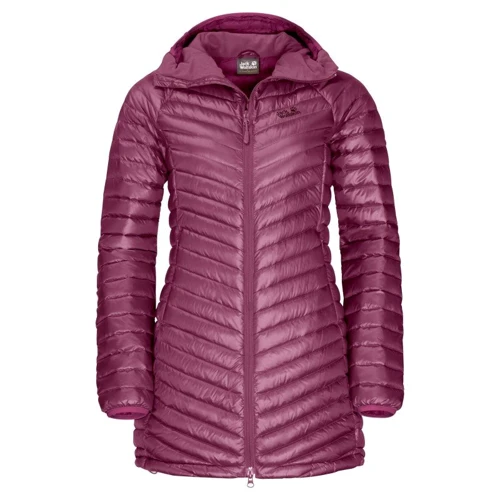 Пуховик Jack Wolfskin Atmosphere Coat W 1204691-2094 42 фиолетовый демисезонный с капюшоном