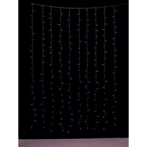 Гірлянда Smart LED Twinkly Curtain_Wall RGBW 210_ BT + WiFi_ Gen II_ IP44 кабель прозорий фото 9
