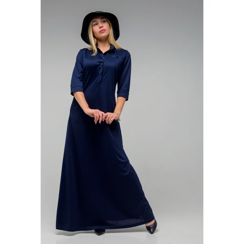 Платье FLFashion Антарес СПА2561 50 синее повседневное длинное макси: Длина рукава Рукав 3/4