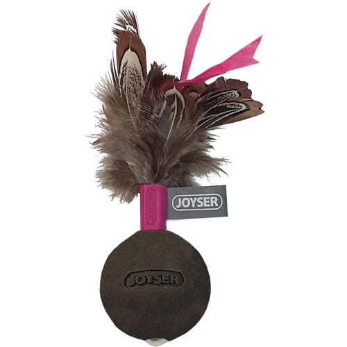 Іграшка для котів Joyser Cat Ball Pink м'яч з пером і котячої м'ятою 13х3.5х3.5 см