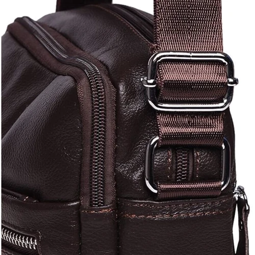 Mужская сумка планшет Keizer коричневая (K11029-dark-brown): Тип ручки Плечевой ремень, Без ручки