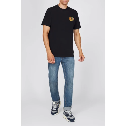 Футболка 47 Brand Chicago Blackhawks LC EMB 47 (544471-FS) S чорна з принтом: Склад Полиэстер, Хлопок