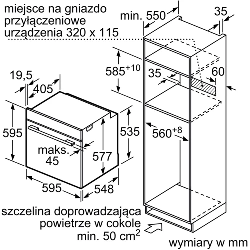 Духовой шкаф электрический Siemens HM638GRS1: Мощность подключения, Вт 3650