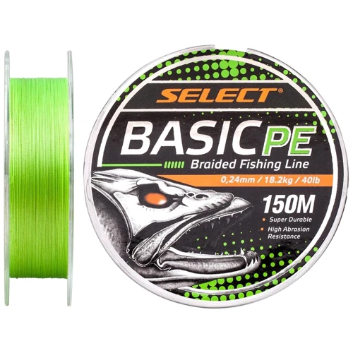 

Шнур Select Basic Pe 150m (салат.) 0.24mm 40LB/18.2kg (1870.18.70)