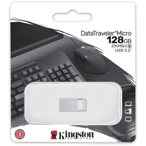 USB-флешка Kingston 128GB DataTraveler Micro Silver USB 3.2 (DTMC3G2/128GB): Вага 3 г