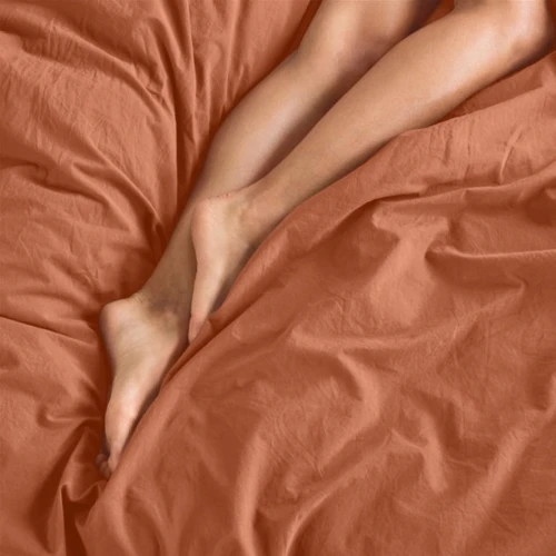 Комплект постельного белья Cosas Ranfors Terrakot White подростковый на резинке 155х215 см (Ranfors_Terrakot_El_White_155)