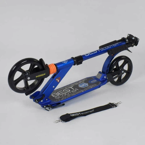 Самокат алюмінієвий Best Scooter c PU колесами і 2 аммортизаторами Blue (85027): Матеріал коліс поліуретан