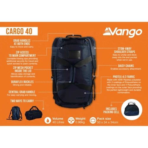 Сумка дорожня Vango Cargo 40 Moonlit Ocean (RUUCARGO0000004) (930852)