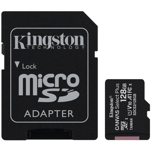 Карта памяти Kingston 128GB microSDXC UHS-I U1 V10 A1 Canvas Select Plus + adapter (SDCS2/128GB)