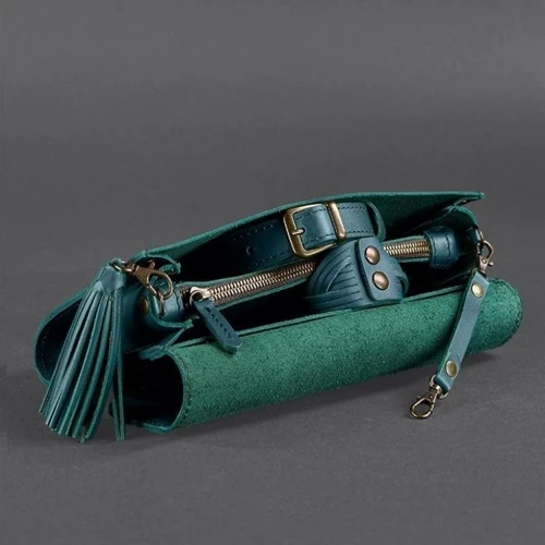 Женская сумка через плечо BlankNote темно-зеленая (BN-BAG-7-malachite): Застежка Механическая