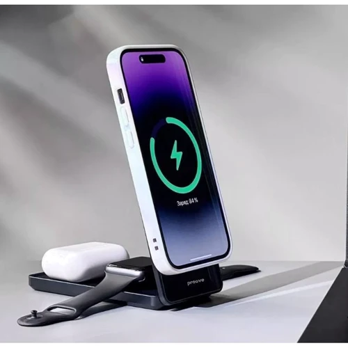 Зарядное устройство Proove Wireless Charger Metal Edge 15W 3in1 Gray: Количество USB-портов нет
