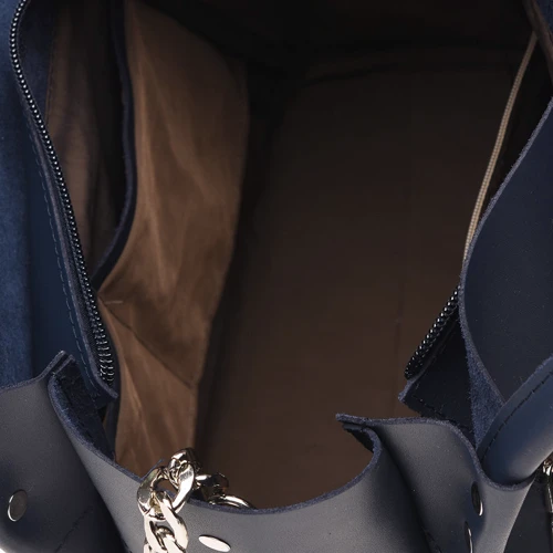 Жіноча сумка тоут Ricco Grande синя (1L908-blue): Застібка Блискавка