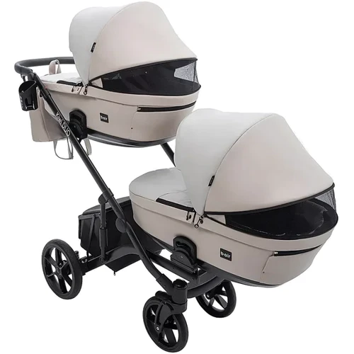 Коляска универсальная для двойни 2 в 1 Bair Kiwi DUO ECO BKD-32/33 бежевый / капучино (681042): Пол ребенка Унисекс