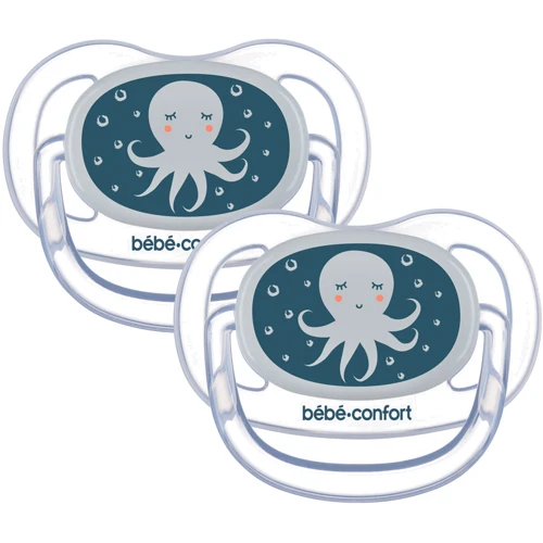 Пустушка Bebe Confort Physio Air, силіконова, що світиться в темряві, 2 шт, 0/6 міс Blue Octopus (3104201940): Вид пустушки классическая