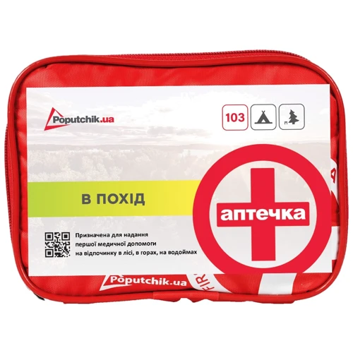 

Аптечка Poputchik Автомобильная мягкий футляр 19х8х14 см красная (02-052-М)