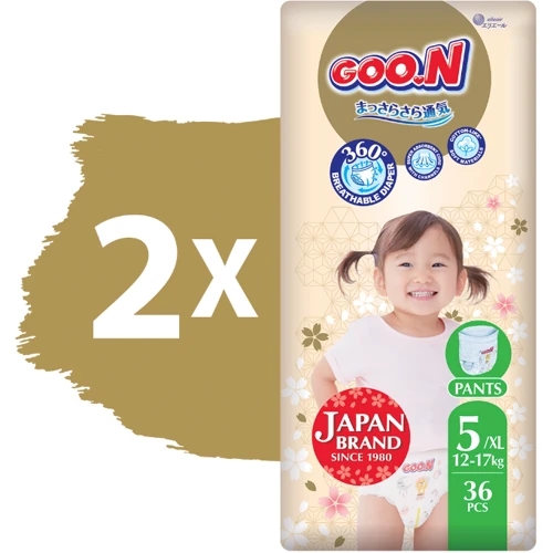 Трусики-подгузники Goo.N Premium Soft для детей 12-17 kg размер 5(XL) унисекс 72 шт. (F1010101-158-2) фото 6