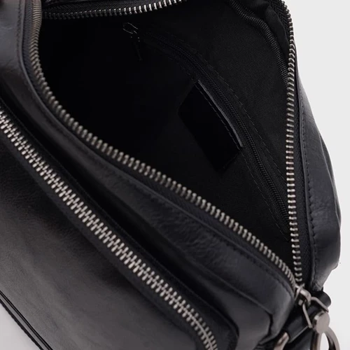 Мужская сумка через плечо Ricco Grande черная (K13021bl-1a-black): Фактура Матовая, Гладкая