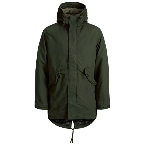Парка Jack & Jones 43573344 46 зеленая демисезон с капюшоном: Длина рукава Длинный