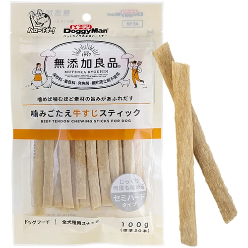 Ласощі для собак DoggyMan Beef Tendon Sticks яловиче сухожилля 100 г 20 шт. (58516)