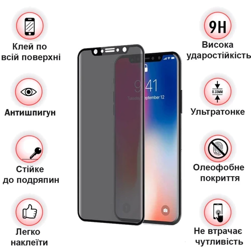 Аксесуар для смартфона BeCover Tempered Glass Anti-Spying Black for Samsung M105 Galaxy M10 (703918): Тип захисне скло