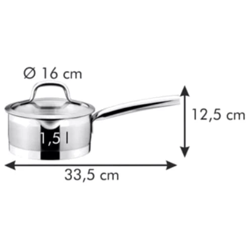 Ковш Tescoma President с крышкой 1.5 л 16 см (780262): Объем, л 1.5