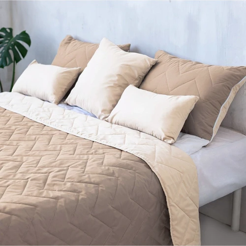 Покривало Sonex Bora Bora двостороннє 220x240 см + наволочка 50x70 см (2 шт.) коричневий/бежевий (SO102397)