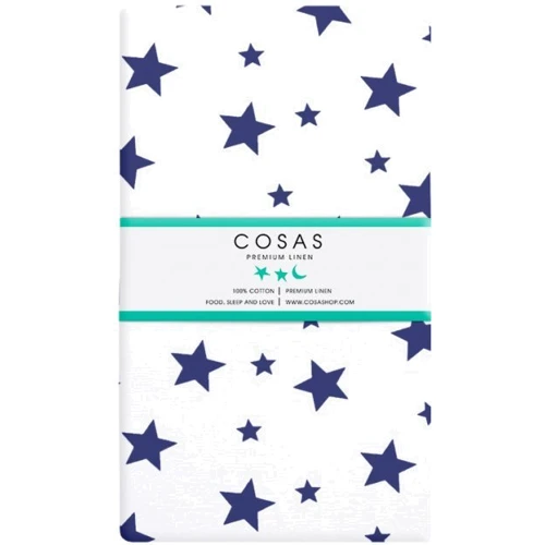 Комплект постільної білизни Cosas Animals-Indi-Blue зірки сині на білому 155х215 см (Animals-Indi_Blue_155)