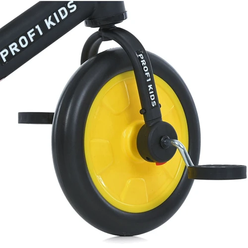 Детский велосипед-беговел 2в1 Prof1 Kids черный с желтым (MBB 1012-4)