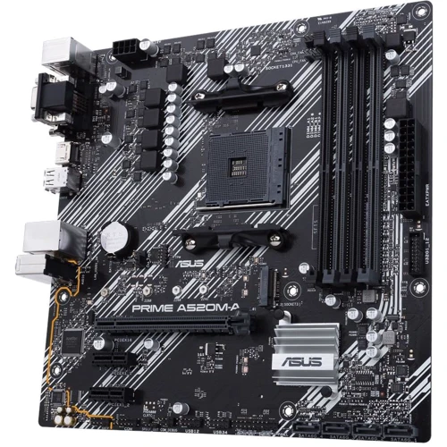 Asus Prime A520M-A Socket AM4: Оперативная память 4xDDR4 4800 МГц, до 128 ГБ