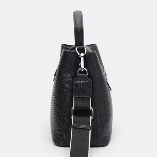 Женская сумка тоут Ricco Grande черная (K1MH9001-black): Тип ручки Со съемным ремнем, Короткая ручка, Плечевой ремень