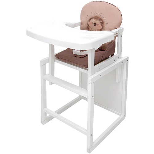 Стульчик-трансформер Babyroom Пеппи-240 белый капучино / шоколад (ежик, сердца) (681003)