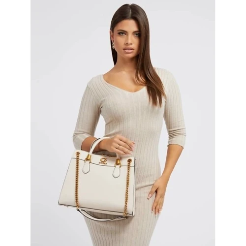Женская сумка тоут GUESS NELL GIRLFRIEND SATCHEL молочная (HWVB8678070-STO): Стиль Повседневный (Casual)