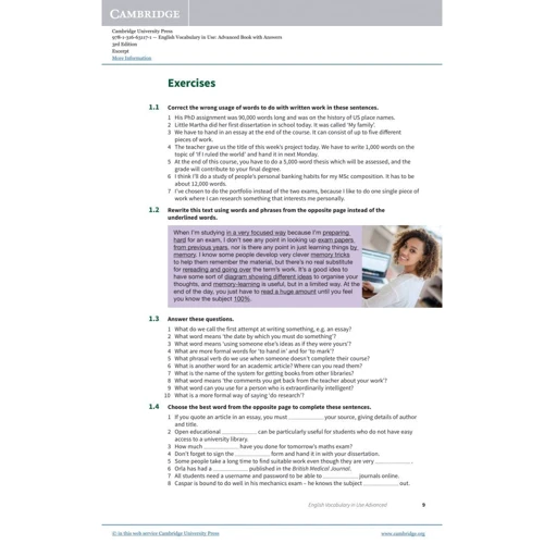 English Vocabulary in Use 3rd Edition Advanced with Answers: Количество страниц 300