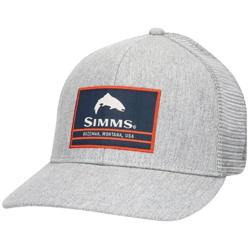 Бейсболка Simms Original Patch Trucker Heather Grey серая (12677-074-00)