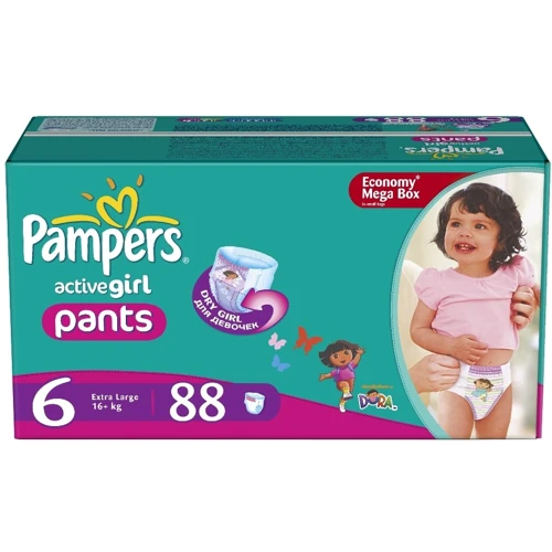 Подгузники-трусики Pampers Active Girl Extra Large (16+ кг) Мега 88шт (4015400617464) фото 8