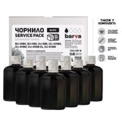 Чернила Barva Canon CLI-521/CL-511 Black 10x100мл ServicePack (C521-1SP-B)