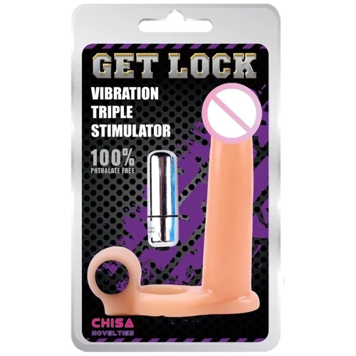 Насадка Chisa Get Lock Vibration Triple Stimulator Flesh
