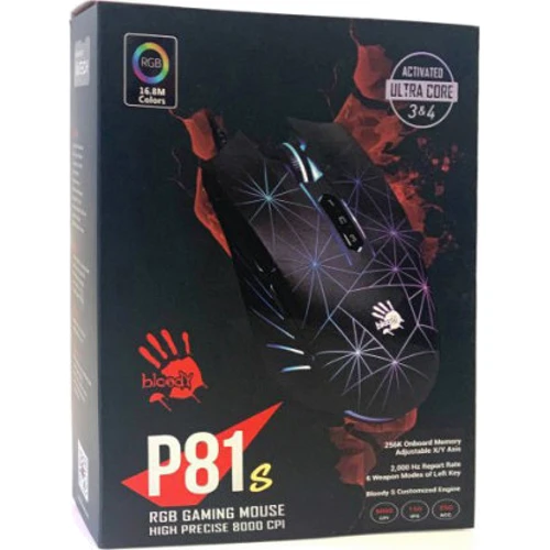 Мышь A4Tech P81s USB Starlight: Максимальное разрешение сенсора, dpi 8000