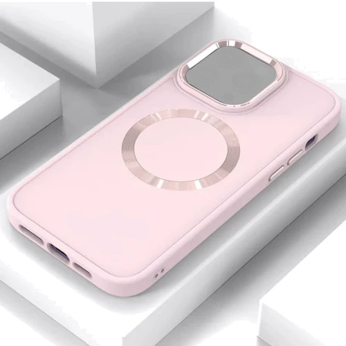 Чехол для iPhone TPU Case Bonbon Metal Style with MagSafe Light Pink for iPhone 11: Цвет розовый