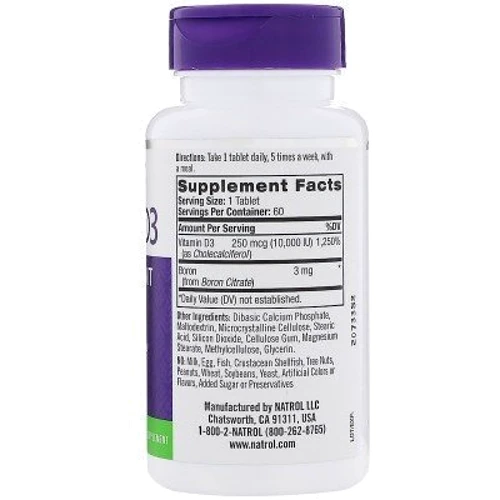 Natrol Vitamin D3 10,000 IU 60 Tabs Вітамін D3: Тип вітамін D