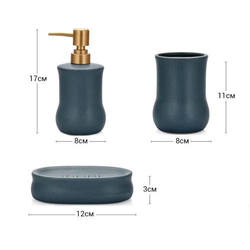 Набор Fissman Дозатор для жидкого мыла 300 мл + Стакан 400 мл + Мыльница (9510)