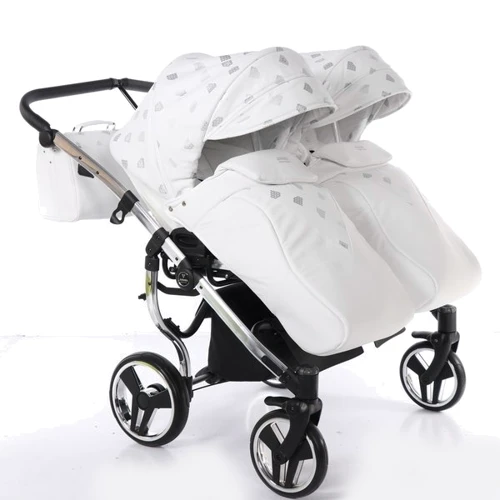 Универсальная коляска для двойни 2 в 1 Junama Glow Duo 03, белый с серебристым (J-G-DUO-03): Пол ребенка Унисекс