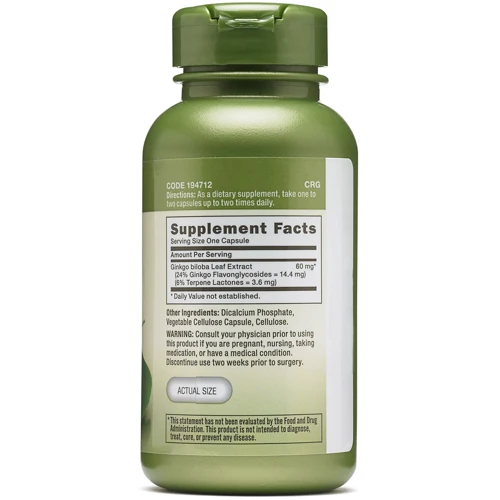 GNC Herbal Plus Ginkgo Biloba 60 mg Гинко Билоба 100 капсул: Стать Унисекс