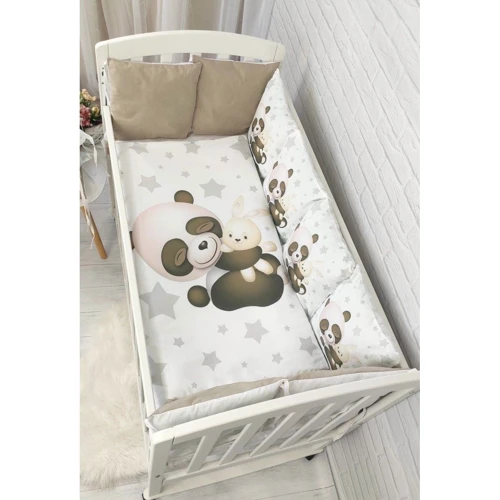 Постельный комплект Babyroom Bortiki Print-08 Мишки бежевый (680727)