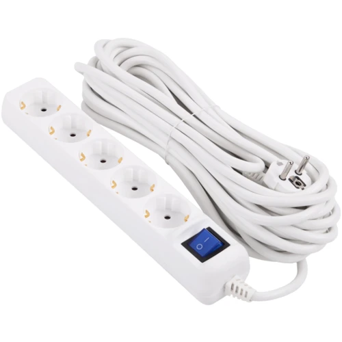 Сетевой фильтр 2E 5 розеток, 10 м, White (2E-U05ES15M10WH)