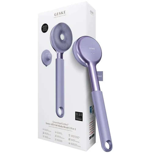 Звукова світлодіодна щітка для тіла GESKE Sonic LED Full-Body Brush&Intensive Exfoliator 9в1 purple