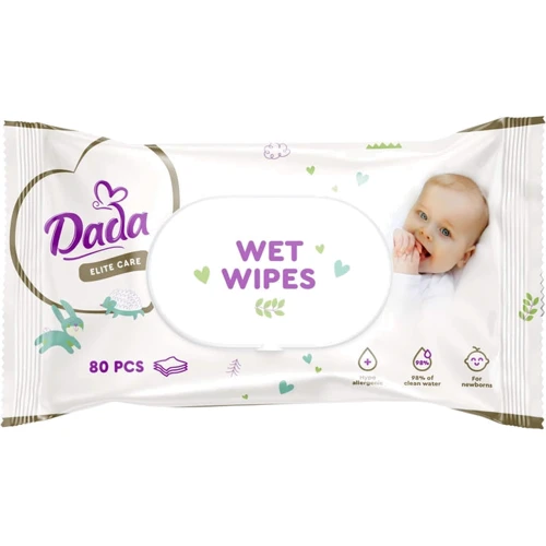 Детские влажные салфетки Dada Elite Care 80шт с клапаном (4823071659733)