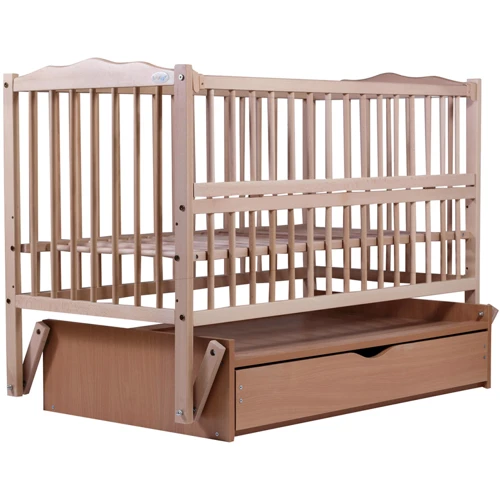 Ліжко Babyroom Веселка маятник, ящик, відкидний бік DVMYO-3 бук світлий (натуральний) (622007)